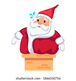 Santa Claus. Vector illustration in cartoon style. Isolated on white background. Vector image for new year's day, christmas, decoration, winter. 