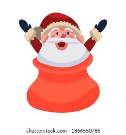 Santa Claus. Vector illustration in cartoon style. Isolated on white background. Vector image for new year's day, christmas, decoration, winter. 