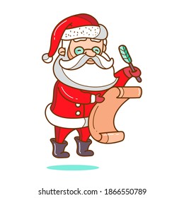 Santa Claus. Vector illustration in cartoon style. Isolated on white background. Vector image for new year's day, christmas, decoration, winter. 