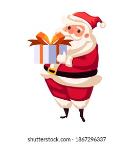 Santa Claus. Vector illustration in cartoon style. Isolated on white background. Vector image for new year's day, christmas, decoration, winter. 