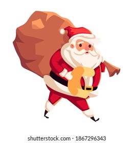 Santa Claus. Vector illustration in cartoon style. Isolated on white background. Vector image for new year's day, christmas, decoration, winter. 