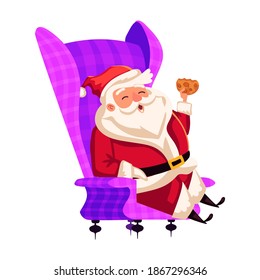 Santa Claus. Vector illustration in cartoon style. Isolated on white background. Vector image for new year's day, christmas, decoration, winter. 