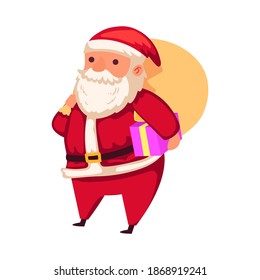 Santa Claus. Vector illustration in cartoon style. Isolated on white background. Vector image for new year's day, christmas, decoration, winter. 