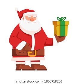 Santa Claus. Vector illustration in cartoon style. Isolated on white background. Vector image for new year's day, christmas, decoration, winter. 