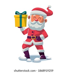 Santa Claus. Vector illustration in cartoon style. Isolated on white background. Vector image for new year's day, christmas, decoration, winter. 