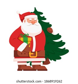 Santa Claus. Vector illustration in cartoon style. Isolated on white background. Vector image for new year's day, christmas, decoration, winter. 