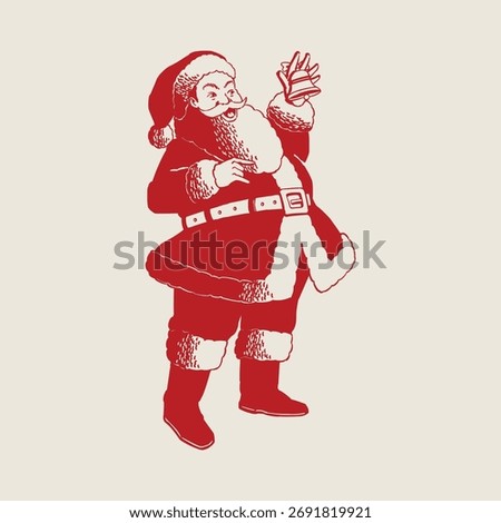 Santa Claus vector illustration in cool style by tulangbercabang studio 