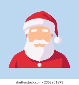 Santa claus vector illustration, flat santa clauss christmas avatar icon vector art isolated