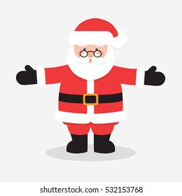 Santa Claus Vector Illustration Flat. Father Christmas Cartoon.