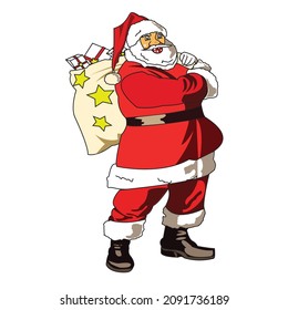 santa claus vector illustration. indonesia, salatiga city 16 december 2021