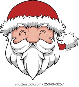 Santa Claus vector illustration with line art, simple colors, and full colors