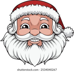 Santa Claus vector illustration with line art, simple colors, and full colors