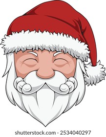 Santa Claus vector illustration with line art, simple colors, and full colors