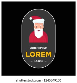 Santa Claus Vector Illustration for Merry Christmas Badge Design
