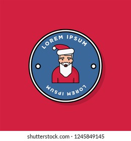 Santa Claus Vector Illustration for Merry Christmas Badge Design