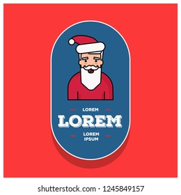 Santa Claus Vector Illustration for Merry Christmas Badge Design