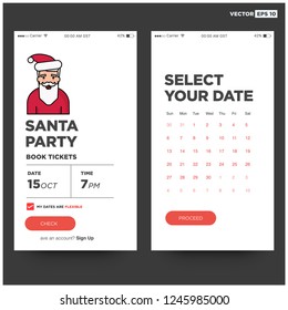 Santa Claus Vector Illustration for Merry Christmas UX and UI For Phone Screen