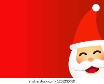 Santa claus vector illustration in red background. Christmas greeting template design for poster, wallpaper, label, card or print.