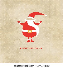 Santa Claus. Ilustración vectorial para tarjeta retro