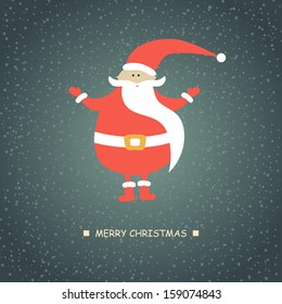 Santa Claus. Vector illustration for retro card