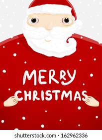 Santa Claus. Ilustración vectorial para el diseño de tarjetas de Navidad retro.