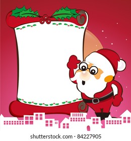 Santa Claus. Vector illustration for retro card