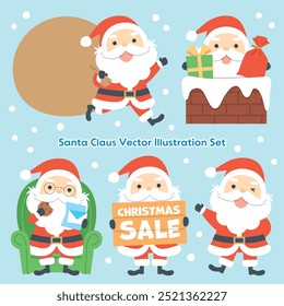 Santa Claus Vector Illustration Set