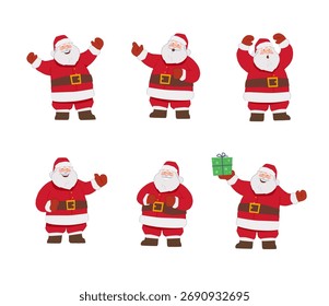 Santa Claus vector illustration set. Christmas sale.