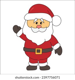 ilustración vectorial de santa claus para sticker