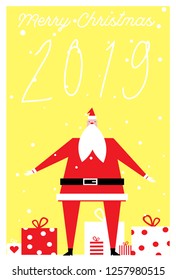  santa claus vector illustration in thin Minimal style.
