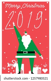  santa claus vector illustration in thin Minimal style.
