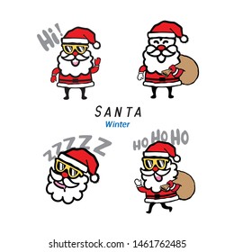 Santa Claus  Vector Illustration  in winter