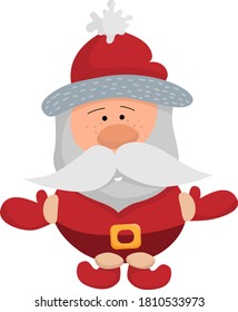 Santa Claus. Ilustración dibujada a mano aislada por vectores.
