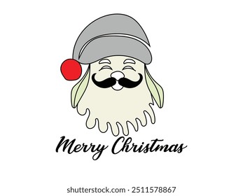  santa claus vector line art illustration
