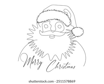  santa claus vector line art illustration