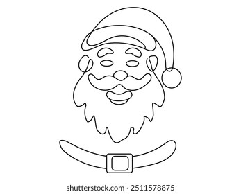  santa claus vector line art illustration