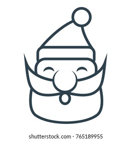 Santa Claus vector line icon. Christmas celebration sign.