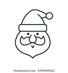 Santa Claus. Vector linear icon isolated on white background.