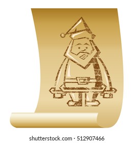 Santa Claus. Vector monochrome freehand ink drawn background sketchy in art scribble antiquity style pen on paper with space for text