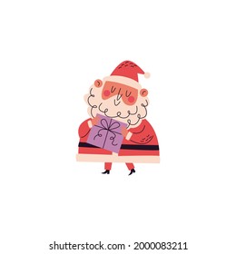 Santa Claus Vector On White Background