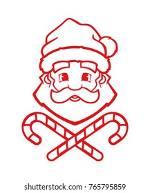 Santa Claus vector outline