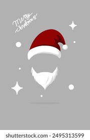 santa claus vector with red color hat and little stars