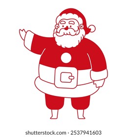 Santa Claus vector red icon isolated on a white background.