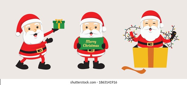 Colección de conjunto de vectores de Santa Claus