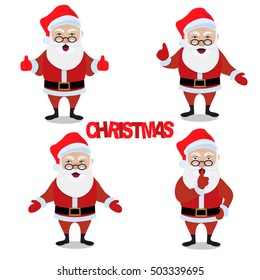 Santa Claus vector set. Vector illustration.