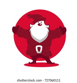 Santa Claus  Vector silhouette for greeting Christmas card.