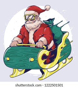santa claus vector skate