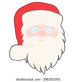 Santa Claus vector stock illustration. black background, vector illustration. Holiday Icon