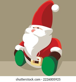 Santa Claus Vector, White-bearded, red suited