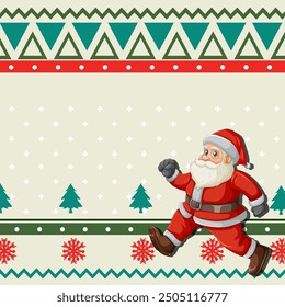 Santa Claus walking with festive background